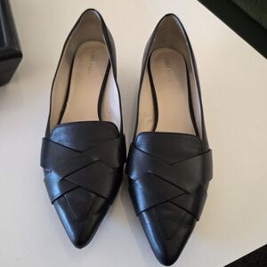 Cole Haan Camila Skimmer Black Leather Pointed Toe Flats Size 8.5